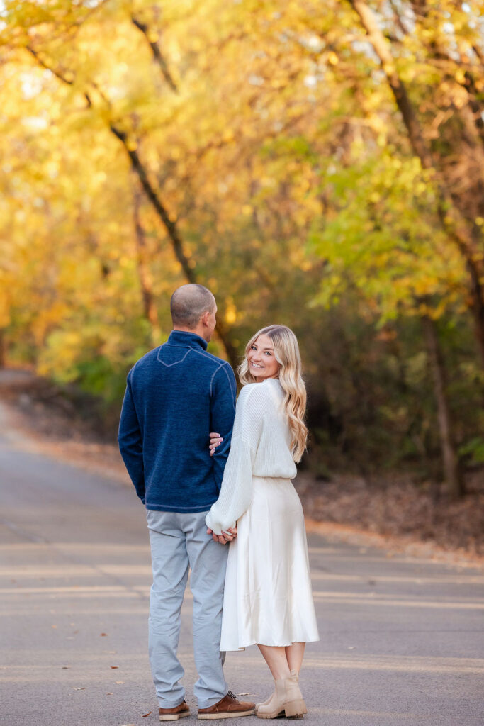 Chicago wedding photographer fall engagement portrait