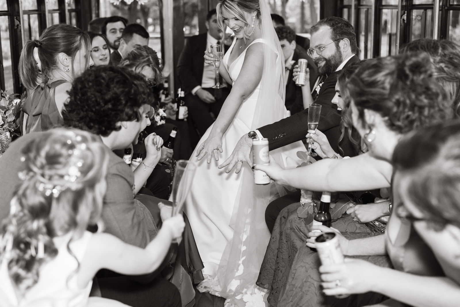 Chicago wedding photographer capturing candid moment at Eaglewood Resort
