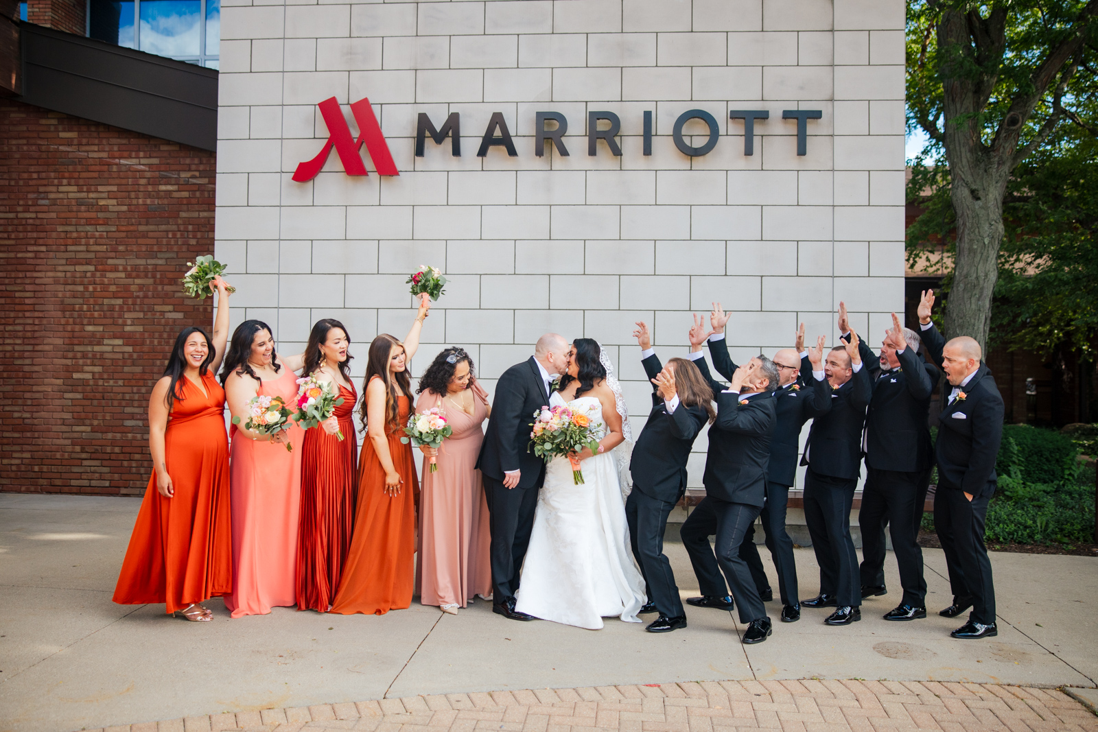  Bridal Party at Grove Pavilion Lincolnshire Marriott Resort Chicago wedding photographer