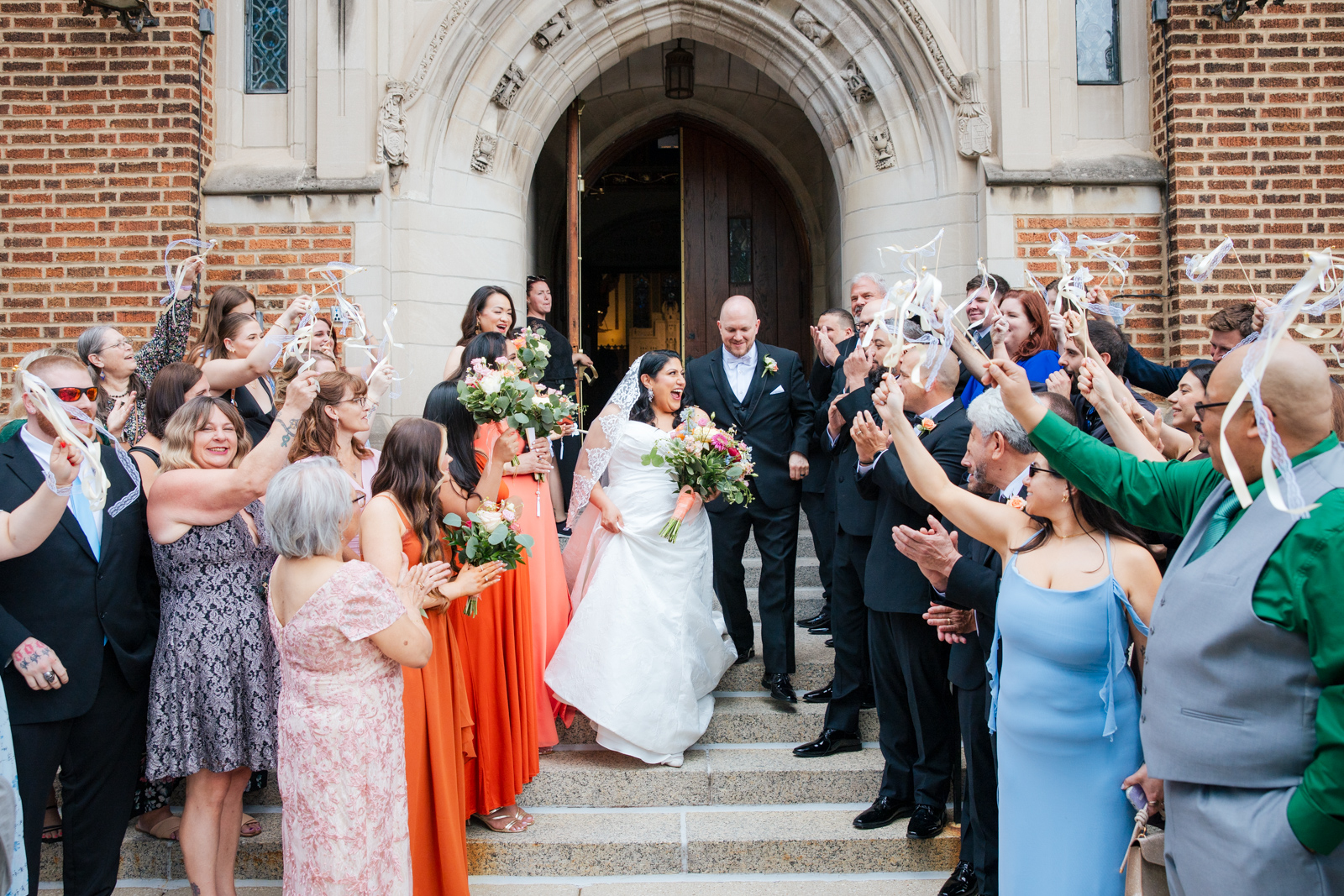 wedding ceremony at Chicago church summer wedding