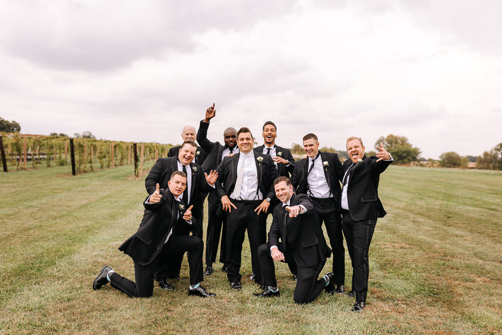Providence_lavitaphotography-216 Groom with groomsmen at Providence Vineyard Illinois wedding photographer