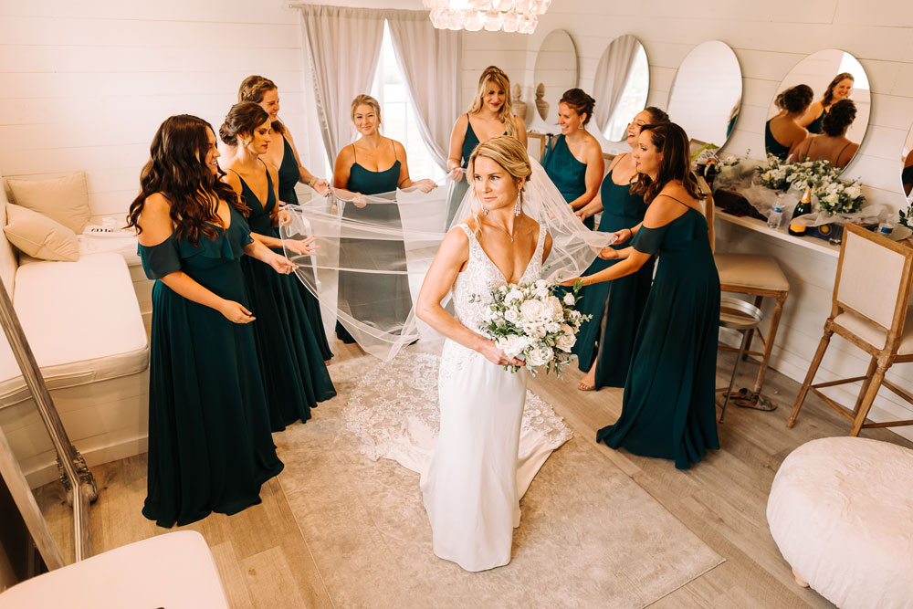 Providence_lavitaphotography-386 Bride with bridesmaids Providence Vineyard Illinois wedding photographer