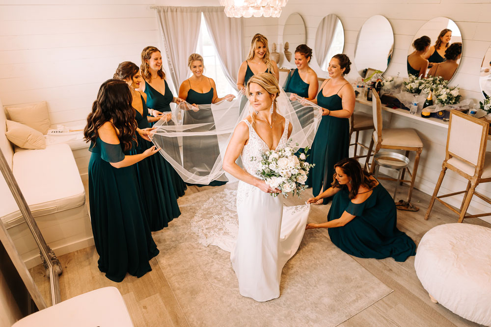 Providence_lavitaphotography-388 Bride with bridesmaids Providence Vineyard Illinois wedding photographer