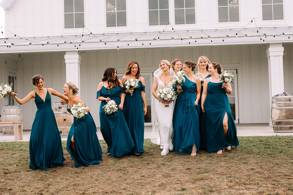 Providence_lavitaphotography-511 Bride and bridesmaids portrait at Providence Vineyard Chicago wedding photographer