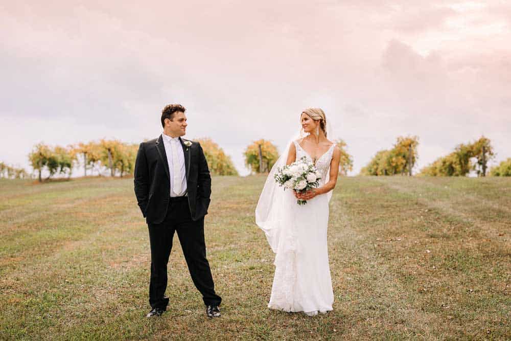 Newlywed at Providence Vineyard wedding Chicago wedding photographer