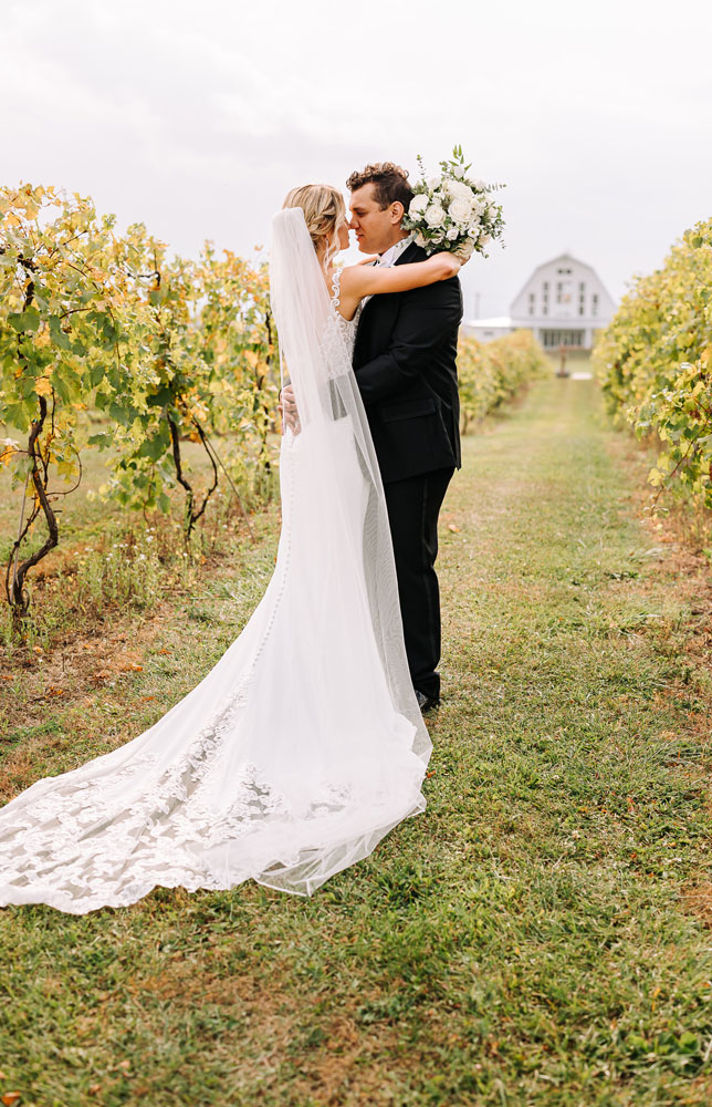 Providence_lavitaphotography-648 Bride and groom portrait in vineyard at Providence Vineyard Chicago wedding photographer