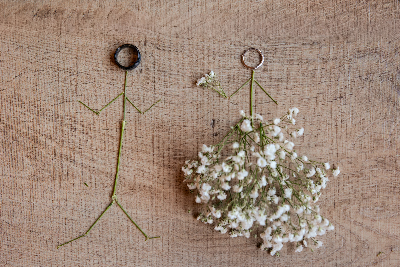 Bride and groom creative detail
