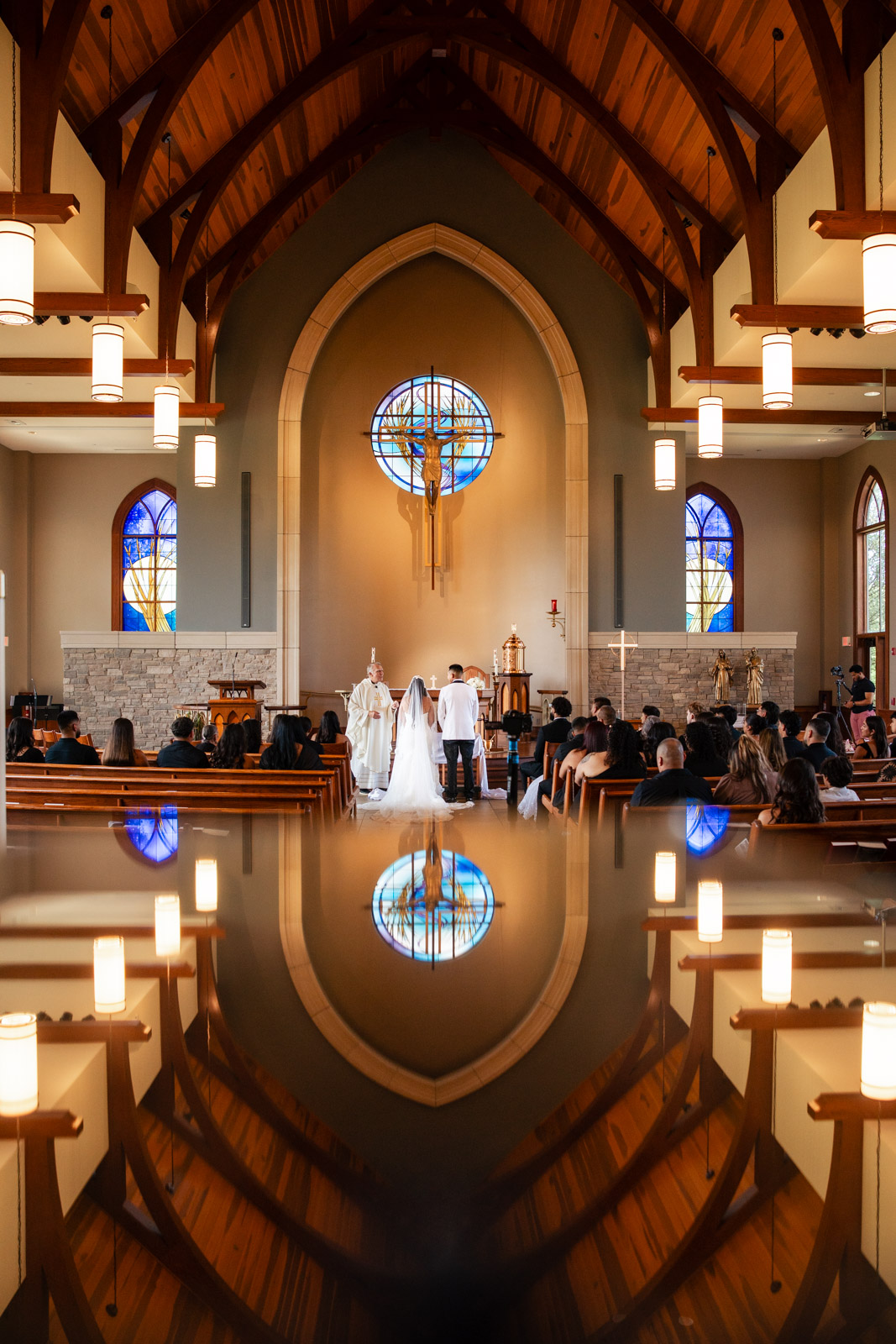 2026-08-08 Naperville_Lavita Photography-41 church ceremony reflected creative view