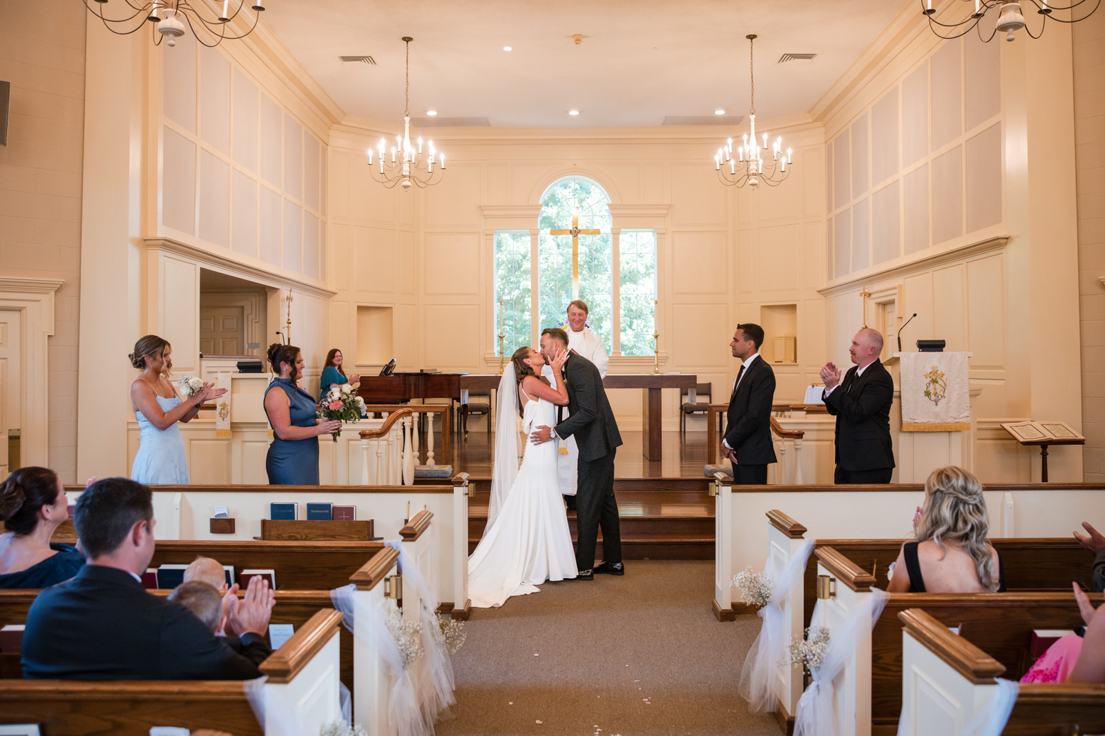 Intimate wedding_Lavita Photography-33 first kiss intimate wedding St. Marks Church Barrington IL